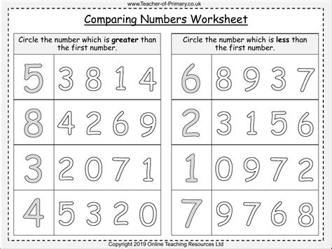 Image result for Comparing within 10 Worksheet