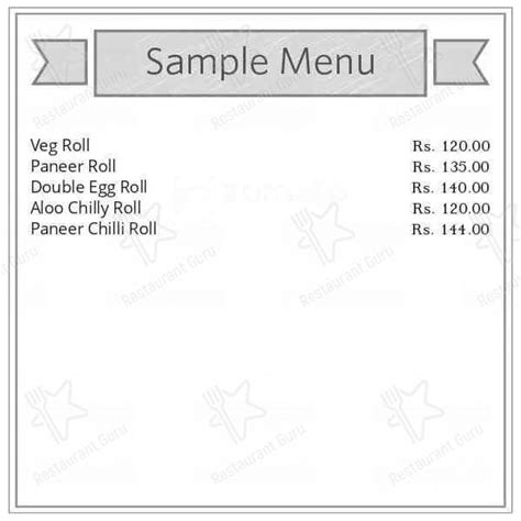 Menu at Roll & Paratha House, Pune