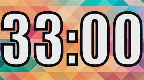 33 minute timer with Colorful background. 33 minute countdown with ...