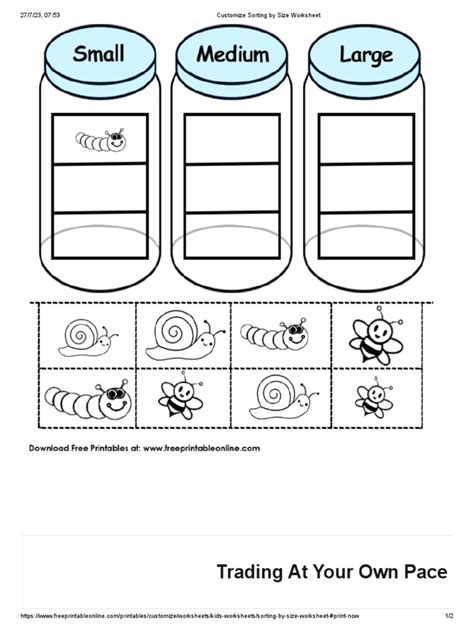 Image result for Sorting Size Worksheets
