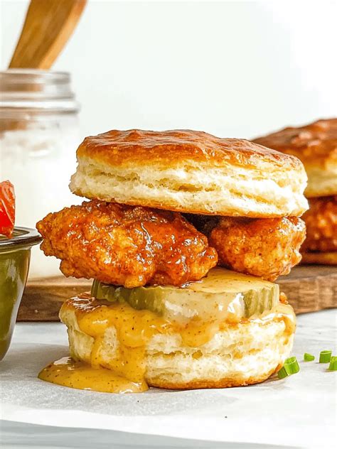 Ultimate Spicy Chicken Biscuit Sandwich with Delicious Honey