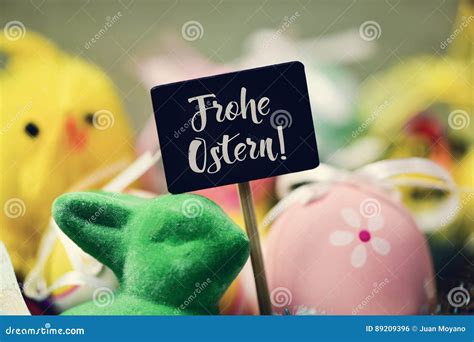 Text Frohe Ostern, Happy Easter in German Stock Photo - Image of ...