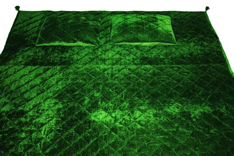 Buy Emerald Green Velvet Quilt King Velvet Blanket Velvet Comforter ...