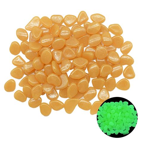 Macaso Luminous Pebbles Glow Stones Rocks for Walkways Decor Orange ...