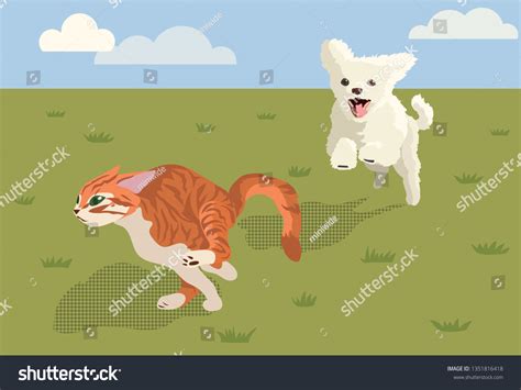 Dog Chasing Cat Clip Art
