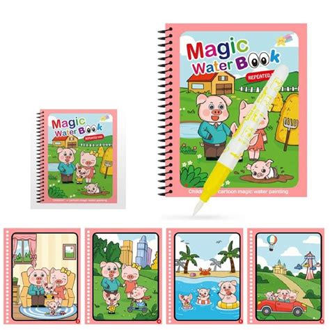 Mopslik - Kids Magic Water Colouring Book Disappearing Reusable Self ...