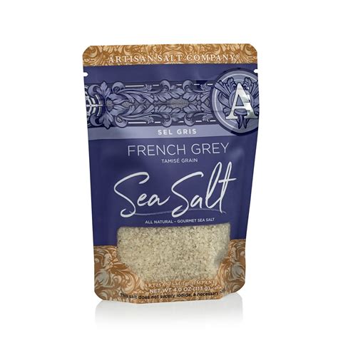 Sel Gris French Grey Sea Salt (Tamisé Grain) - 4 oz Zip Top Pouch ...