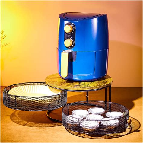 Amazon.com: MAWEW Air Fryer Holder, Wooden & Steel, Round, Blue, Stores ...