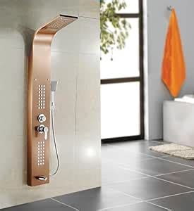 Fossa 304 Stainless Steel 6-in-1 Shower Panel System – Dual Flow Wall ...