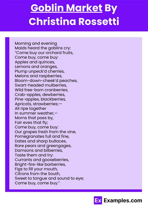 Goblin Market Poem by Christina Rossetti to Download