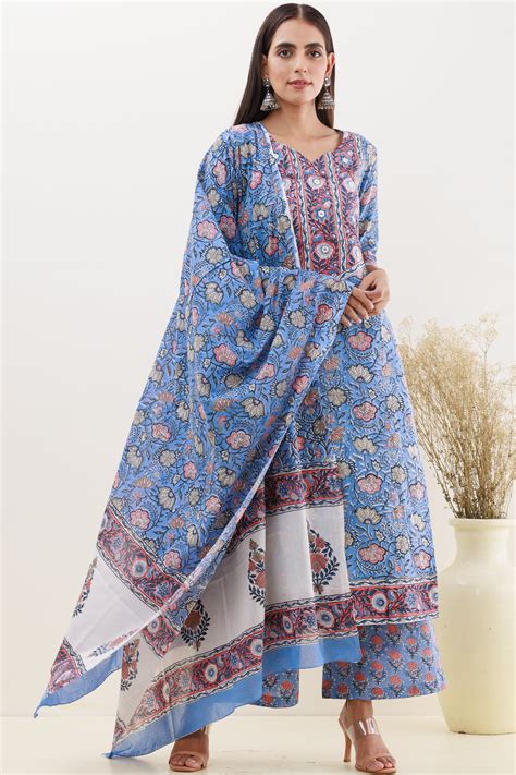 Rozana Madhu Set Of Kurta Palazzo Dupatta – InduBindu
