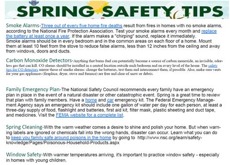Image result for Spring Safety Tips