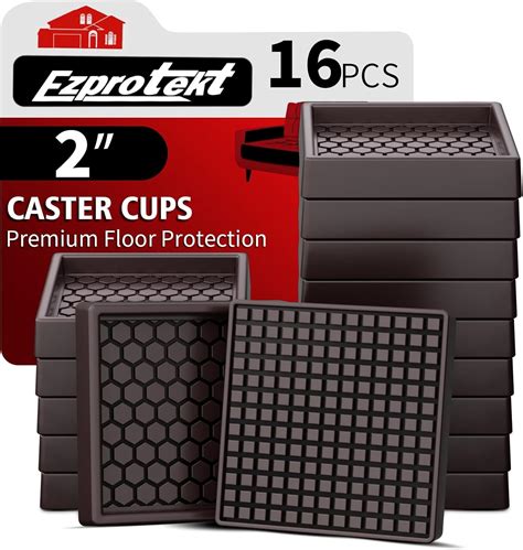 Furniture Coasters - 2"x2" Non Slip Pads for Hardwood Floors, 16 PCS ...