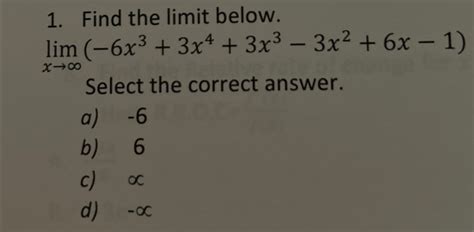 Find The Limit Chegg