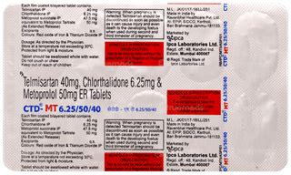 Ctd Mt 6255040 Mg Tablet Er 10 - Uses, Side Effects, Dosage, Price ...