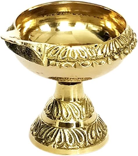 Buy DreamKraft Metal Deepak On Stand, Standard, Gold. Online at Low ...