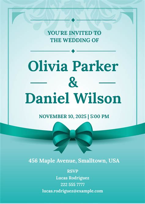 Free Royal Blue Wedding Invitation Template to Edit Online