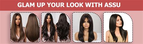 Assu Full Head Hair Wig For Women High Density Gradient Black Long Wavy ...