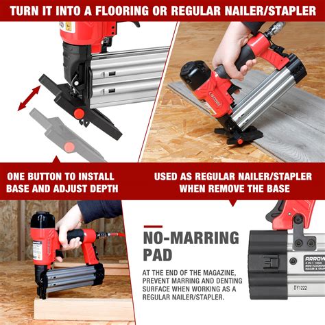 Snapklik.com : Arrow 4-in-1 Pneumatic 18 Gauge Flooring Stapler/Nailer ...