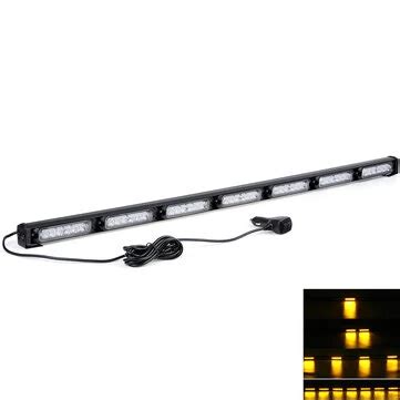 Amber led car roof emergency warning strobe light bar 17 flash modes ...