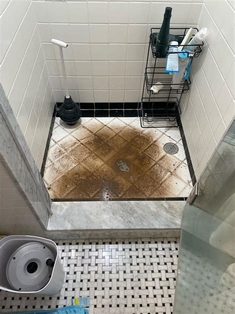 Tried plunging shower and got this. We also have bathtub in Bathroom ...