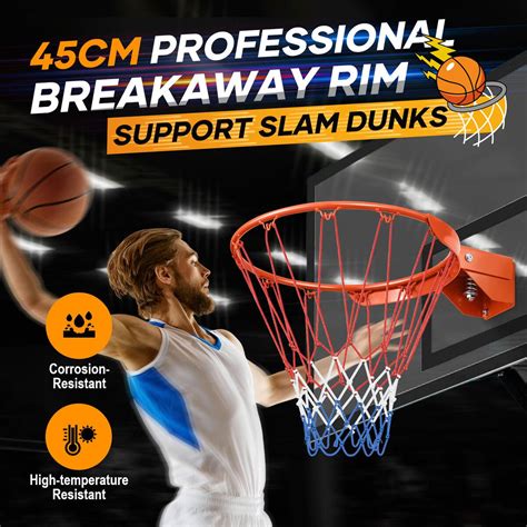 Genki Breakaway Basketball Rim Ring Hoop Goal Net 45cm Wall Mount for ...