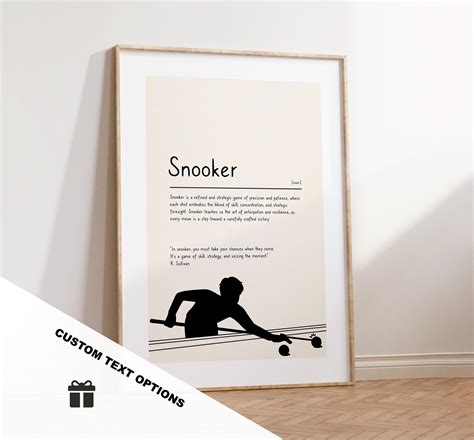 Snooker Definition Print - Custom Text/quote Options - Customised Gift ...