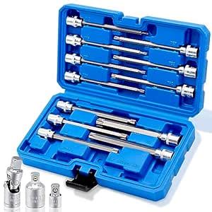 RIZOM 15-Piece 3/8" Drive Extra Long Torx Bit Socket Set, T10-T60 Star ...