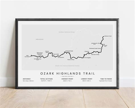 Ozark Highlands National Recreation Trail (OHT) Map Poster