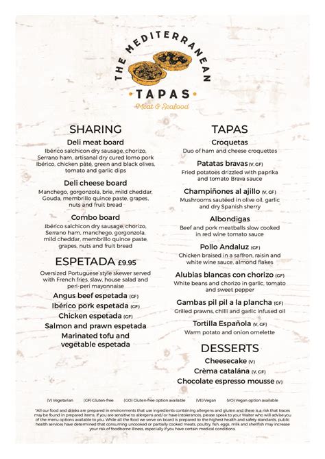 Tapas Breakfast Menu at William Melendez blog