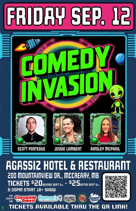 The Comedy Invasion - McCreary, MB, Agassiz Hotel & Restaurant ( Under ...