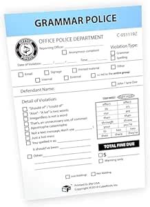 CUBEFINDS Grammar Police Violation Notice with Touch of Humor, Point ...