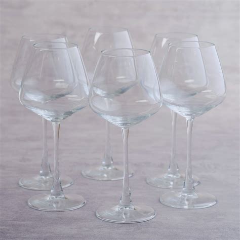 Transparent Wine Glass Set of 6 - 350ml | Black Carrot – BlackCarrot