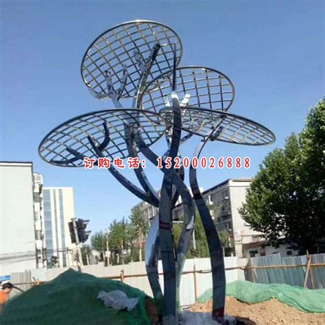 不锈钢镂空树雕塑 广场景观摆件-宏通雕塑