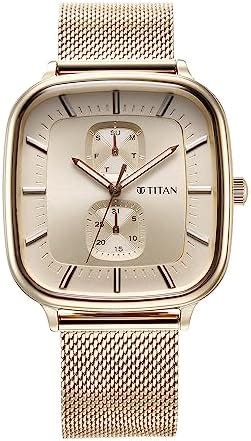 Titan Avant Garde Quartz Multifunction Champagne Gold Dial Champagne ...