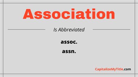 What Is the Abbreviation for Association? - Capitalize My Title