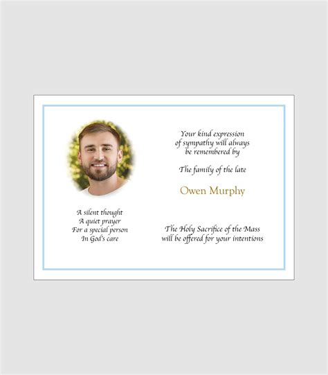 Gaelic Football Thank You Card - Memorial Cards Ireland - Lir Cards