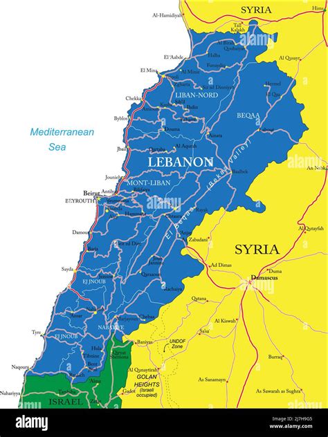 Lebanon Map Vector