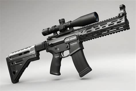 Tactical assault rifle with picatinny rail system | Premium AI ...