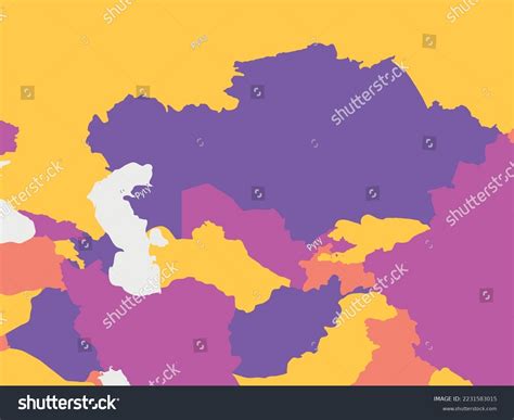 Central Asia Blank Map High Detailed Stock Vector (Royalty Free) 2231583015 | Shutterstock