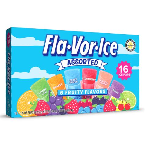 Fla•Vor•Ice Assorted Sugar-Free Freezer Pops- 16ct/1.5oz - | Fla-vor-ice