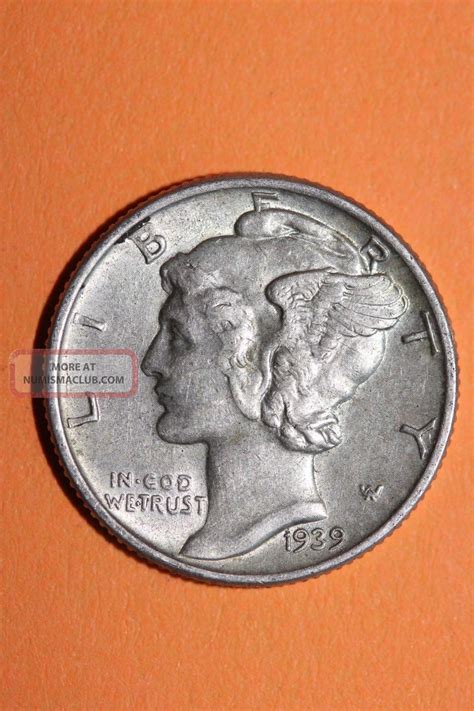 1939 - P Mercury Dime Winged Liberty Fast 90 Silver Us Bullion Coin 279