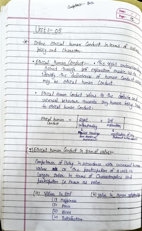 Unit-5 UHV - Good notes📝 - Competantel-gkil Date: Page: Unt fal XDPhne ...