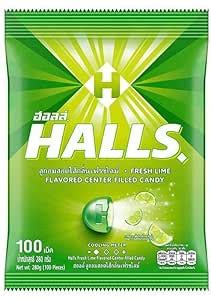 Halls Fresh Lime Flavored Center-Filled Candy, 100 Pieces, 280 Grams ...