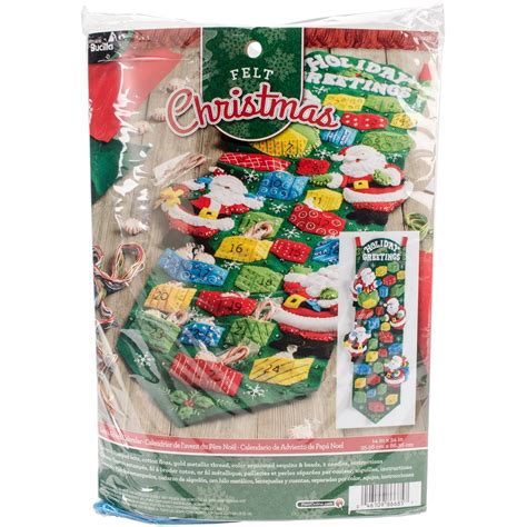 Bucilla Advent Calendar Felt Applique Kit 9"X34"-Santa - Walmart.com