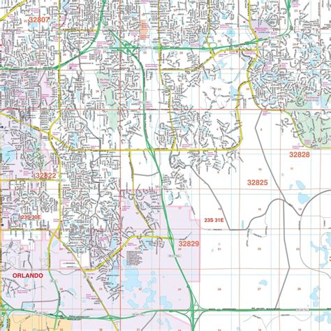 Mapa De Códigos Postales Del área Metropolitana De Orlando-florida