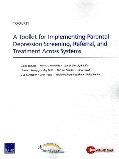 Buy A Toolkit for Implementing Parental Depression Screening, Referral ...