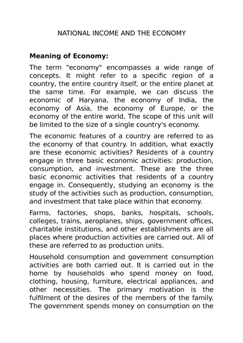 National Income AND THE Economy - Indian Economy - AMU - Studocu