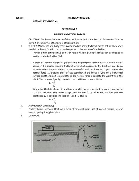 Image result for Static Friction Experiment