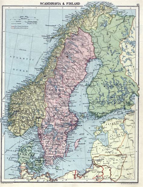 Large detailed old political map of Scandinavia with relief - 1920 ...